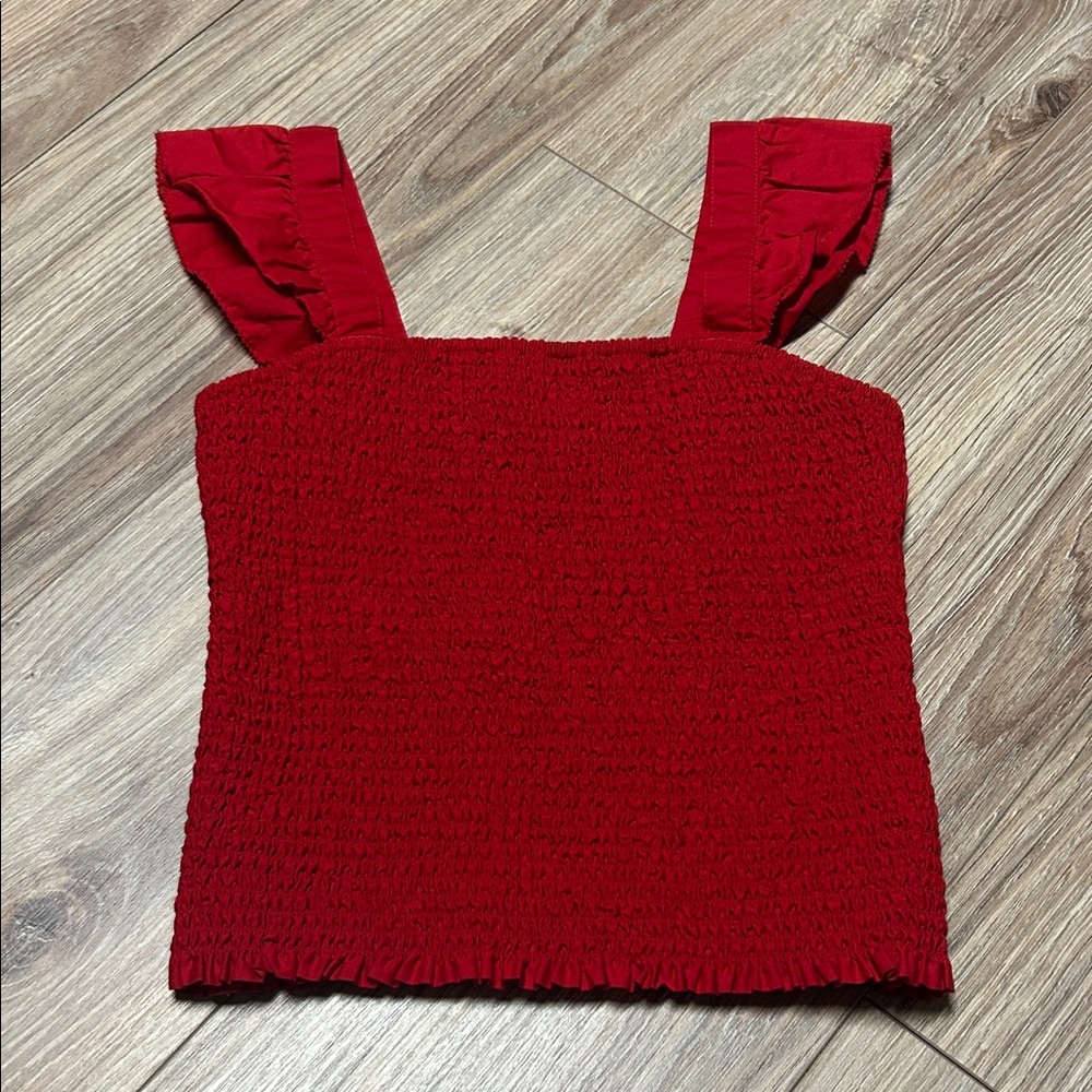 Old Navy Red Smocked Camisole Top